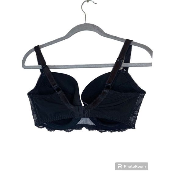 Womens Black Bra Figleaves Juliette Underwired Balconette Lace Black/Shell - Picture 3 of 6